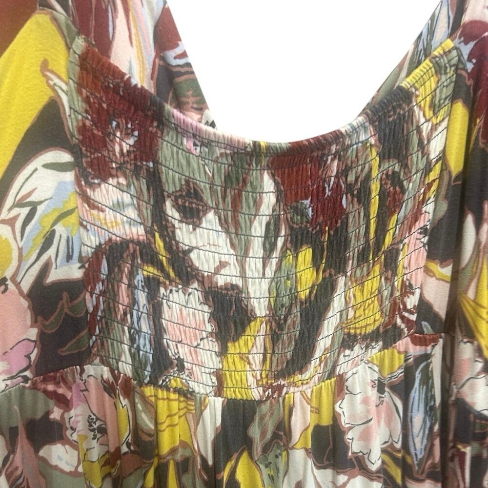 Torrid Super Soft Floral Swing Dress Size 4 Plus Tie Front Stretch Knit - Picture 4 of 5